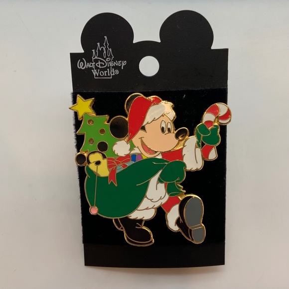Disney Mickey Mouse Santa Claus Light Up Collectible Pin Lights Not Working - Picture 1 of 9